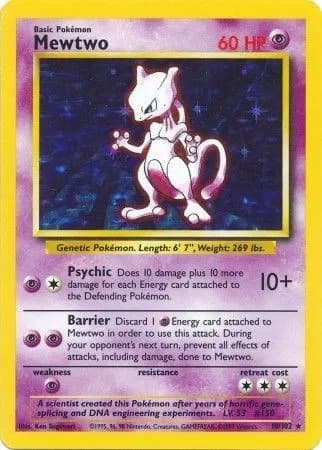 Mewtwo Pokemon card