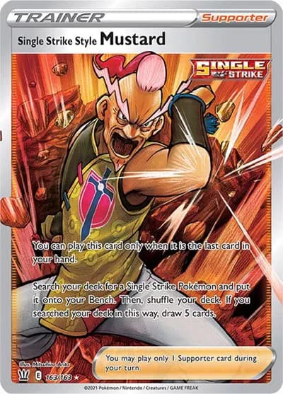 Single Strike Style Mustard (Full Art) Pokemon card