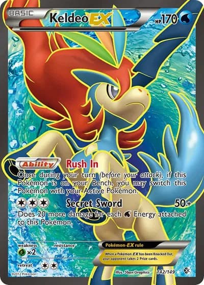 Keldeo EX (142 Full Art) Pokemon card