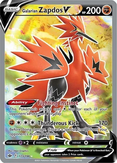 Galarian Zapdos V (Full Art) Pokemon card