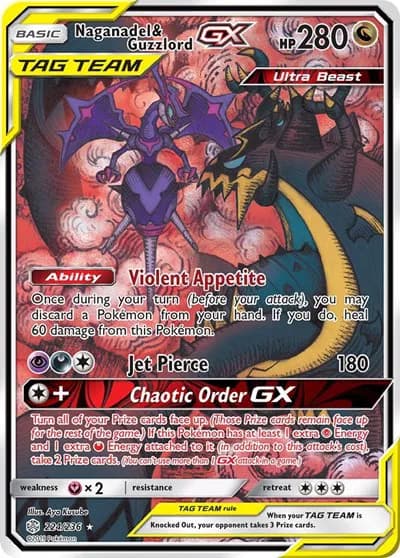 Naganadel & Guzzlord GX (Alternate Full Art) Pokemon card