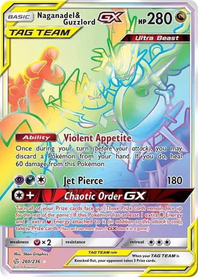 Naganadel & Guzzlord GX (Secret) Pokemon card