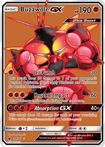 Buzzwole GX (Full Art) Pokemon card