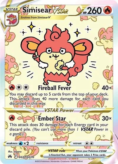 Simisear VSTAR Pokemon card