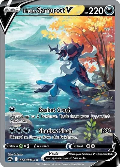 Hisuian Samurott V Pokemon card