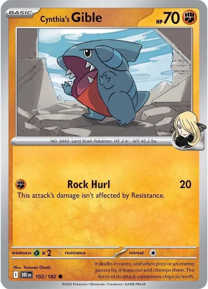 Cynthia's Gible Pokemon card