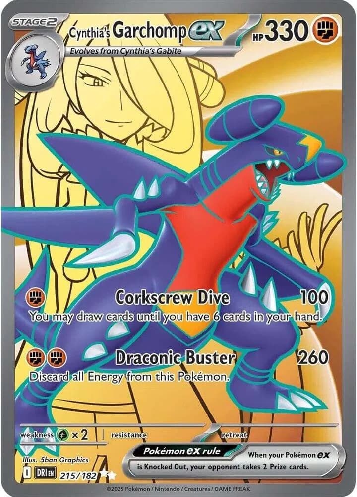 Cynthia's Garchomp ex Pokemon card