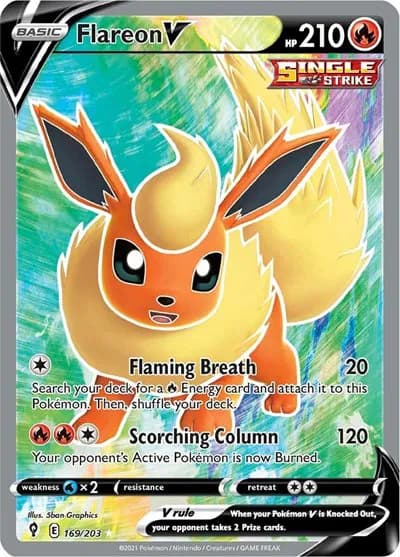 Flareon V (Full Art) Pokemon card