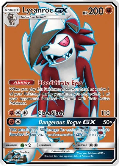 Lycanroc GX (Full Art) Pokemon card