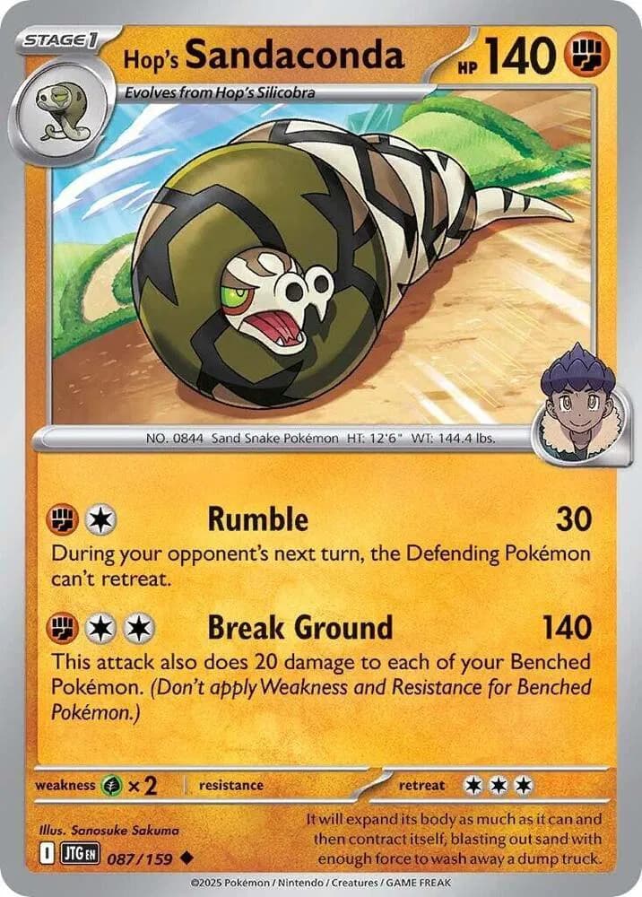 Hop's Sandaconda Pokemon card