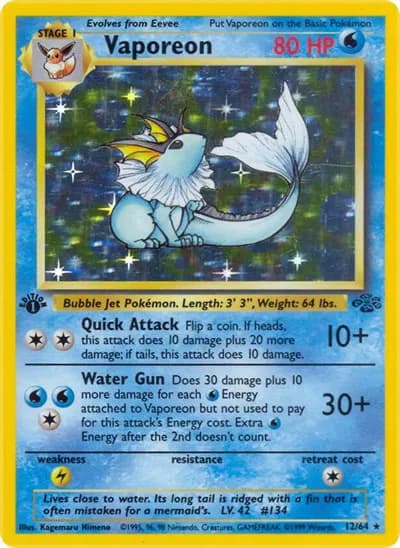 Vaporeon Pokemon card