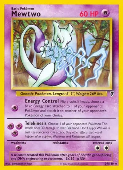 Mewtwo Pokemon card