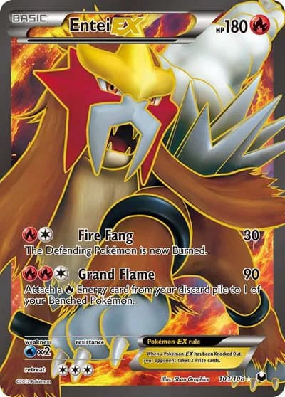 Entei EX (103 Full Art) Pokemon card