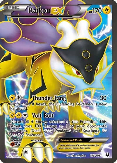Raikou EX (105 Full Art) Pokemon card