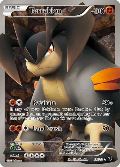 Terrakion (99 Full Art) Pokemon card