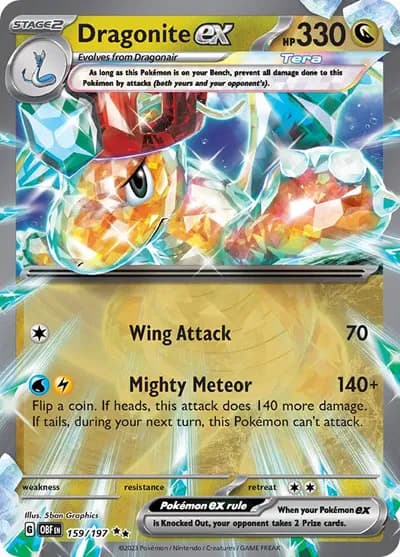 Dragonite ex Pokemon card