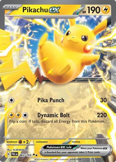 Pikachu ex Pokemon card