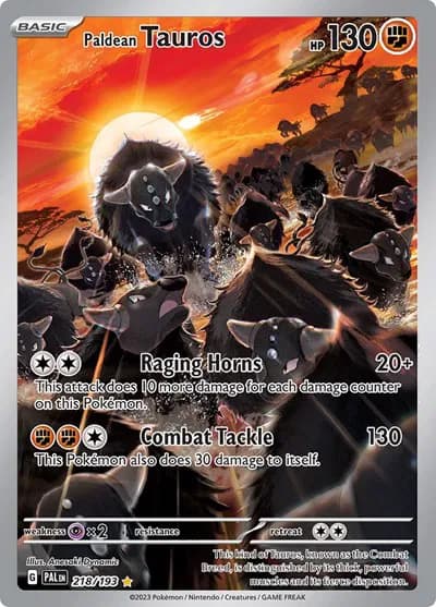 Paldean Tauros Pokemon card