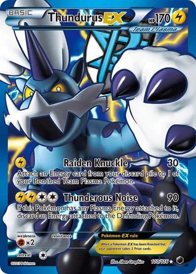 Thundurus EX (Team Plasma) (110 Full Art) Pokemon card