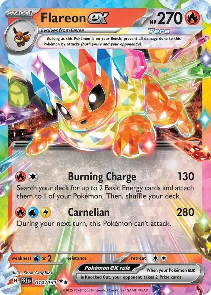 Flareon ex Pokemon card