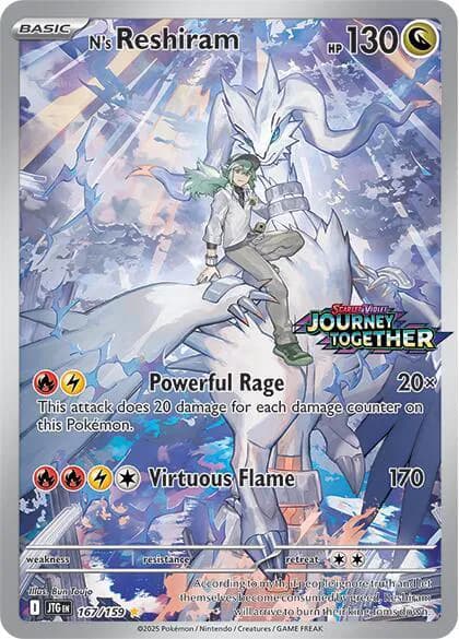 N's Reshiram (Journey Together Stamped) Pokemon card