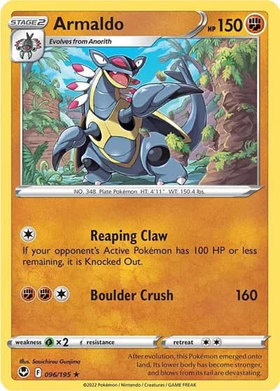 Armaldo Pokemon card
