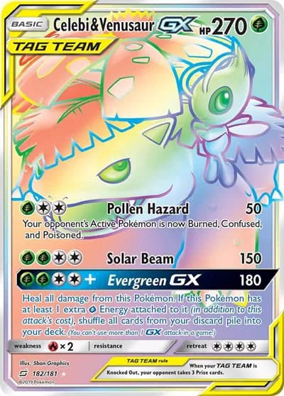 Celebi & Venusaur GX (Secret) Pokemon card