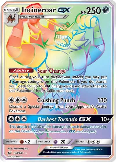 Incineroar GX (Secret) Pokemon card