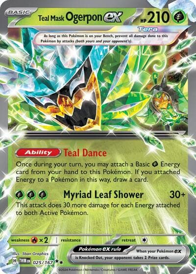 Teal Mask Ogerpon ex Pokemon card