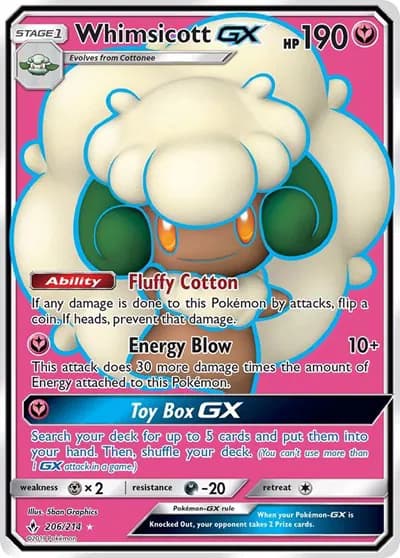Whimsicott GX (Full Art) Pokemon card