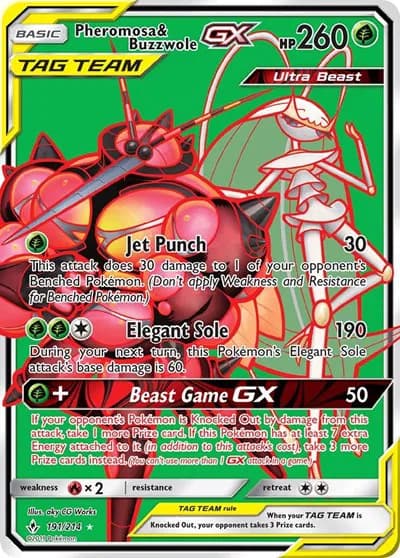 Pheromosa & Buzzwole GX (191) (Full Art) Pokemon card