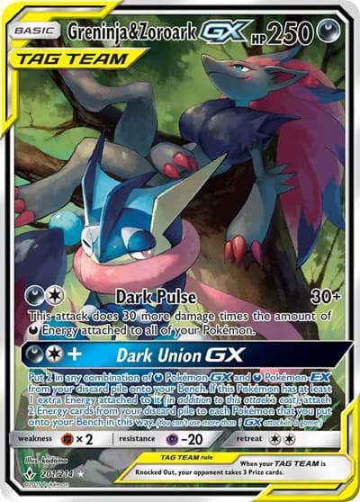 Greninja & Zoroark GX (201) (Full Art) Pokemon card