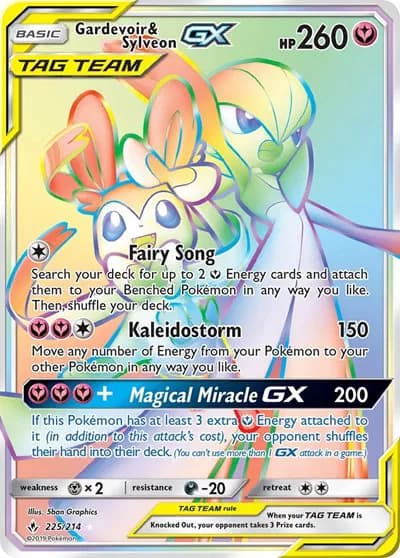 Gardevoir & Sylveon GX (Secret) Pokemon card
