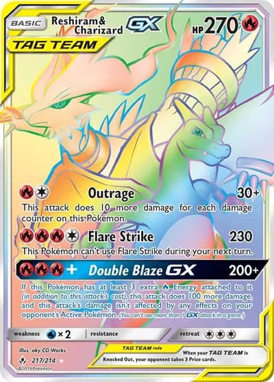 Reshiram & Charizard GX (Secret) Pokemon card