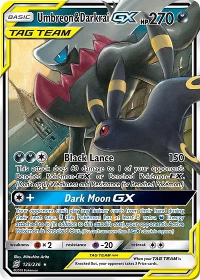 Umbreon & Darkrai GX Pokemon card