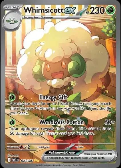 Whimsicott ex Pokemon card