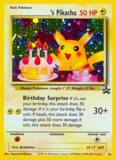 ______'s Pikachu Pokemon card